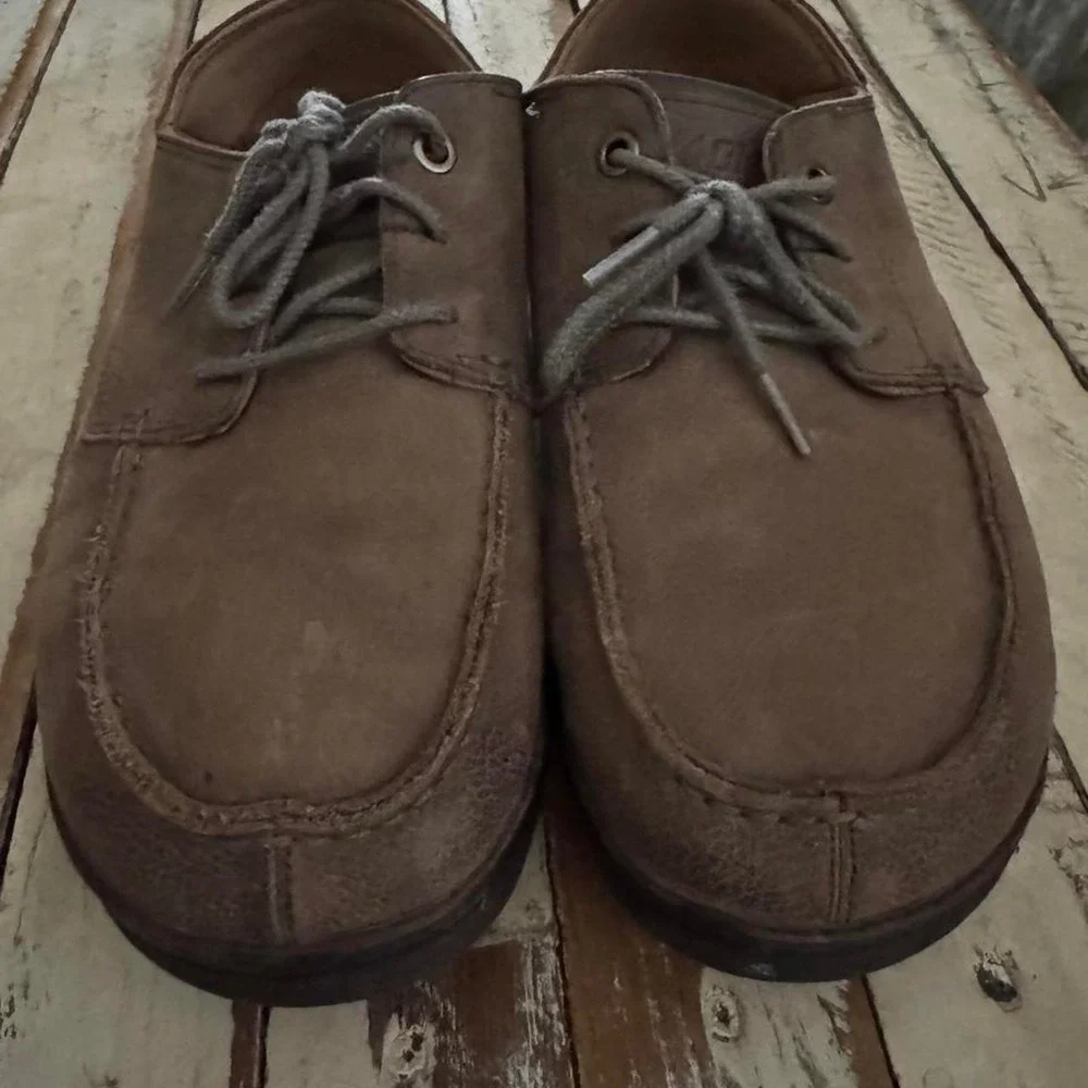 Olukai Hamakuapoko Brown Leather Lace Up Oxford Shoes Mens 9.5 10342-4T63